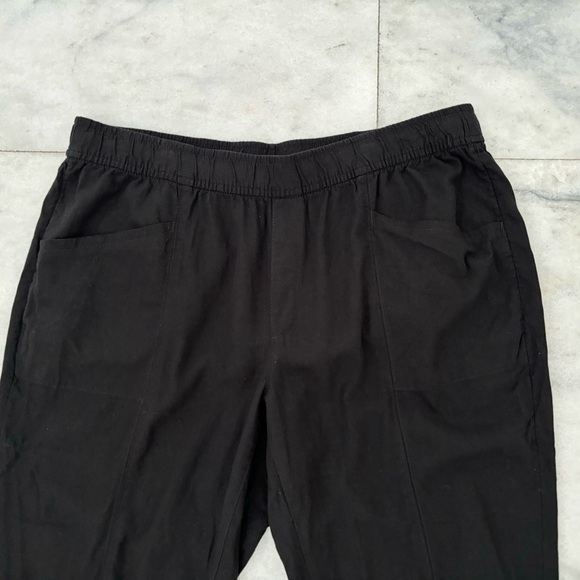 Old Navy High Rise Straight Taper Linen Pants Black Pull On Drawstring Womens 2X - Picture 4 of 12